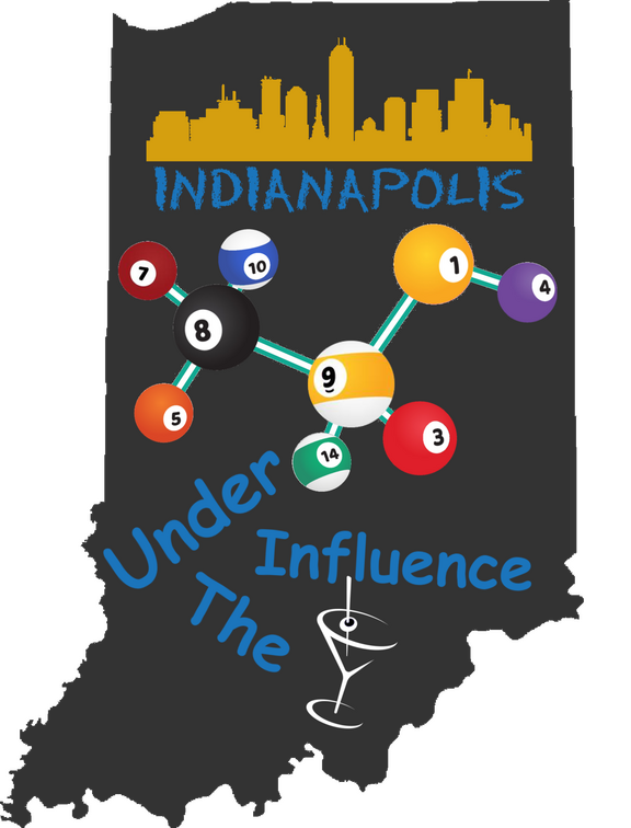 The t-shirt design I made for the Vegas Championships that complies with APA rules. It is the alcohol molecule made up of pool balls as the atoms. under_the_influence_IIi.png